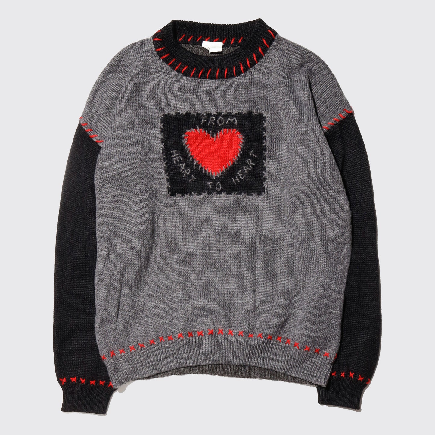 vintage from heart to heart hand knit sweater