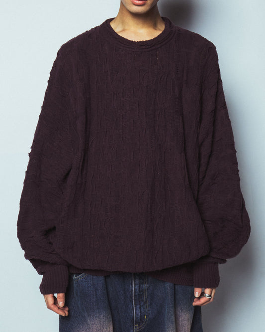 vintage 3d knit loose sweater