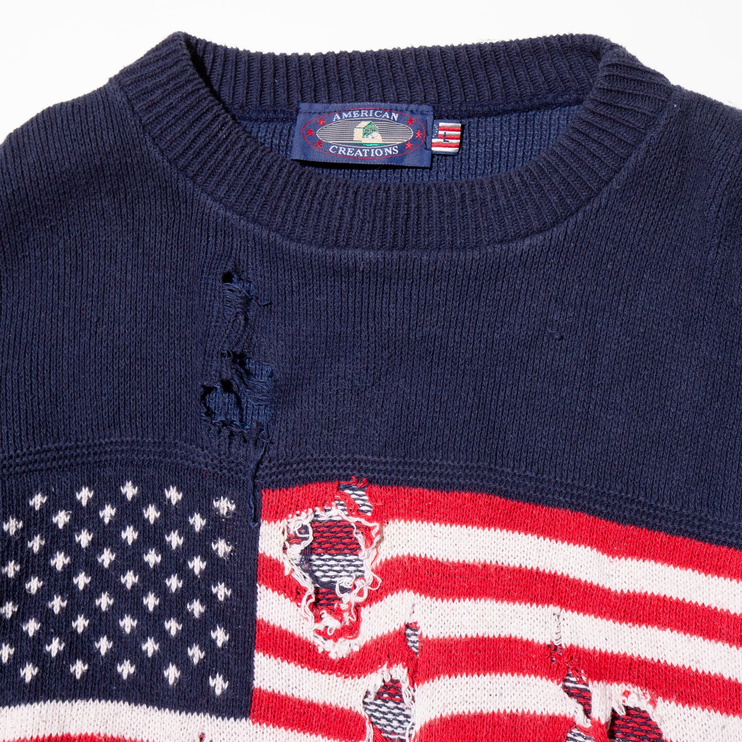 vintage broken flag sweater