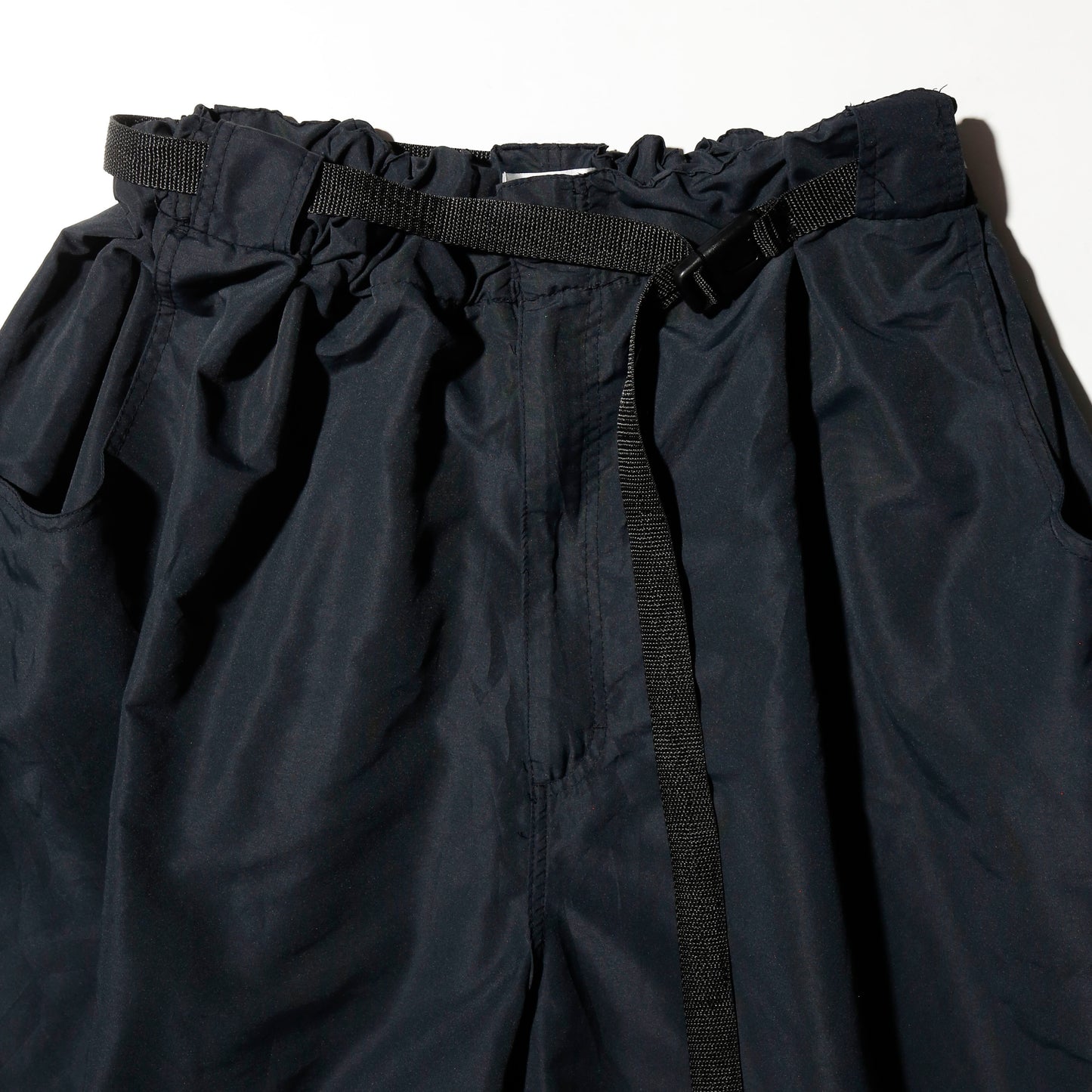 vintage belted nylon bermuda shorts