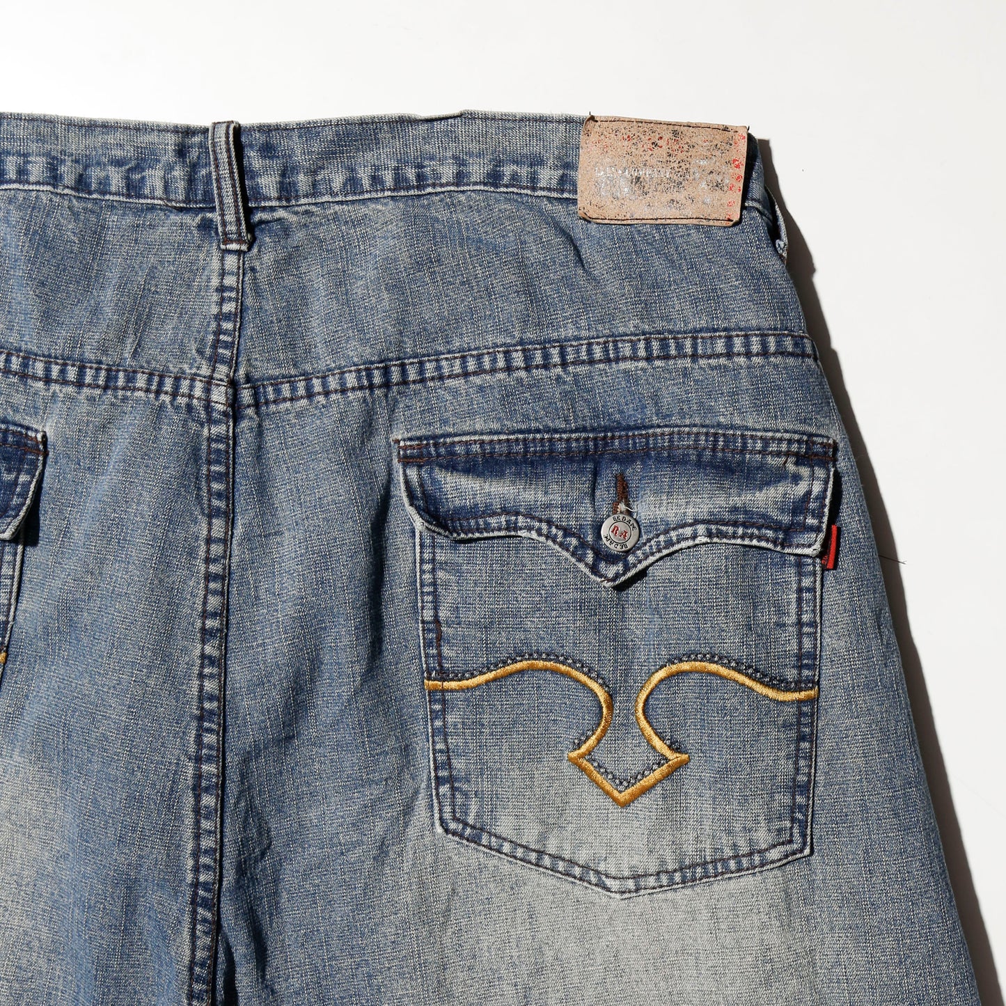 vintage  faded denim bermuda shorts *resized
