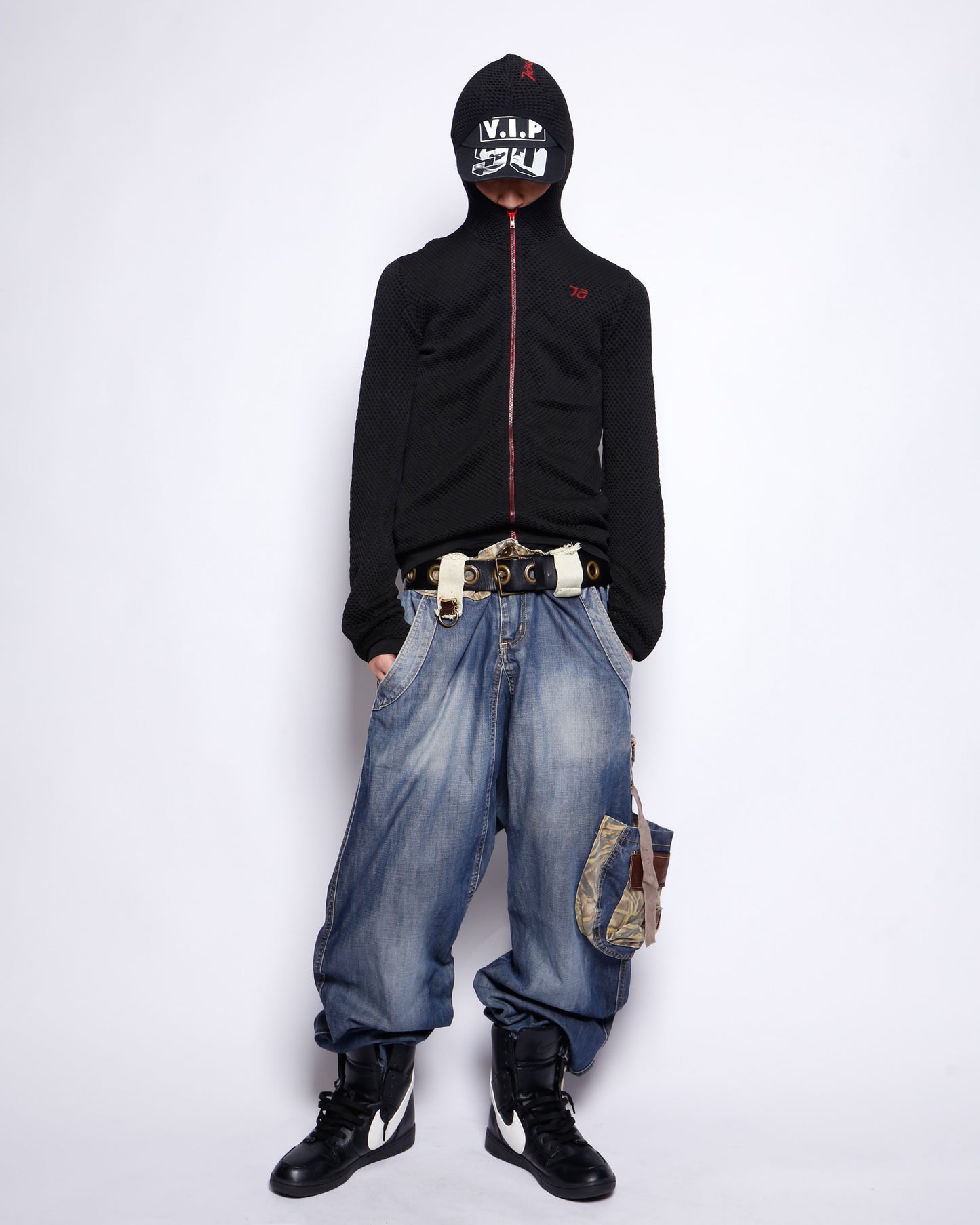 vintage euro embossed scuba hoodie