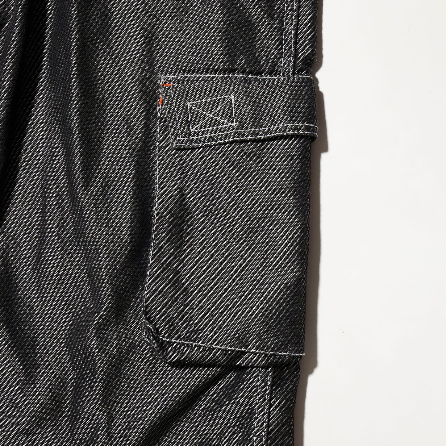 vintage textured metalic denim cargo shorts