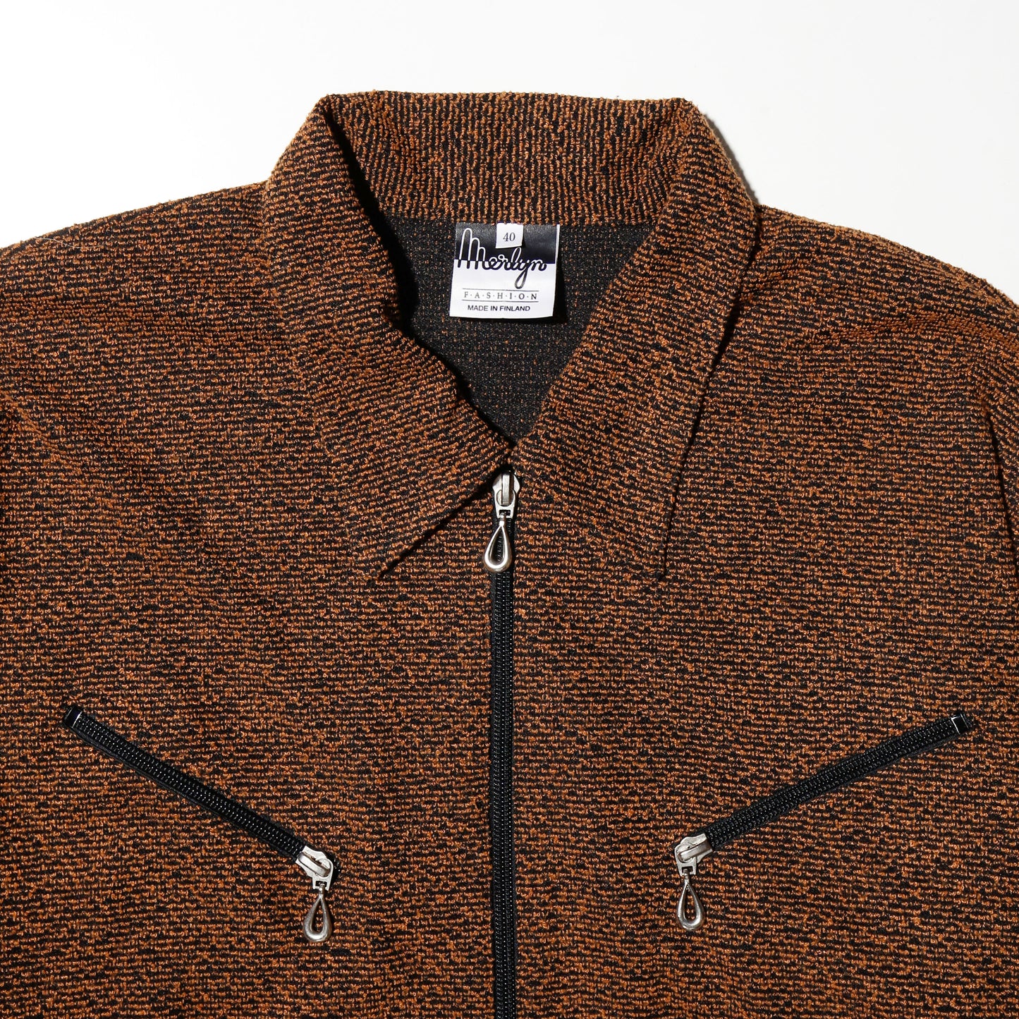 vintage zipped jacquard jacket