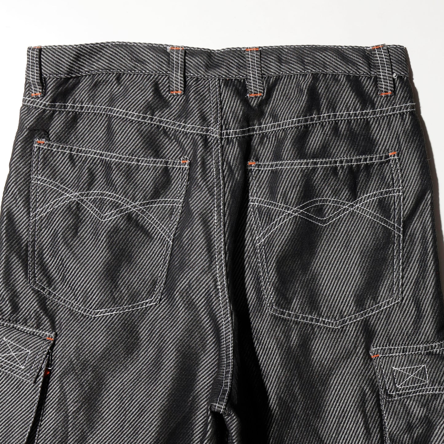 vintage textured metalic denim cargo shorts