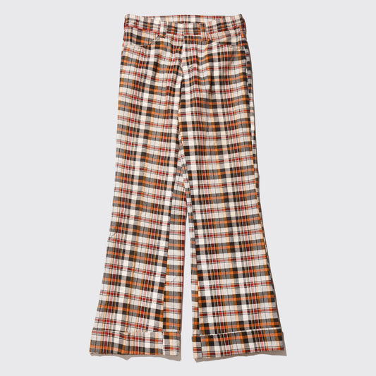 vintage 70's check flare trousers