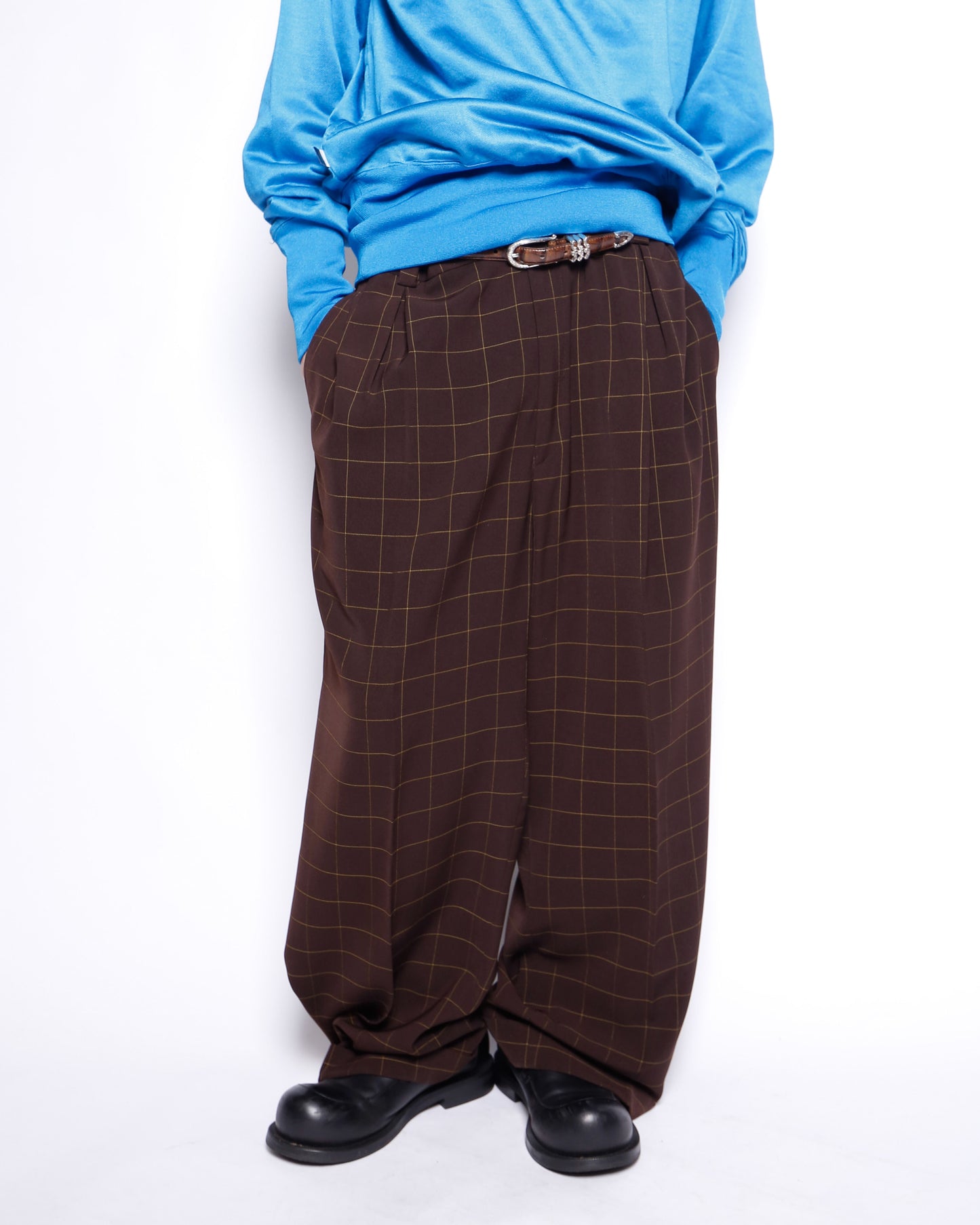 vintage check wide zoot slacks