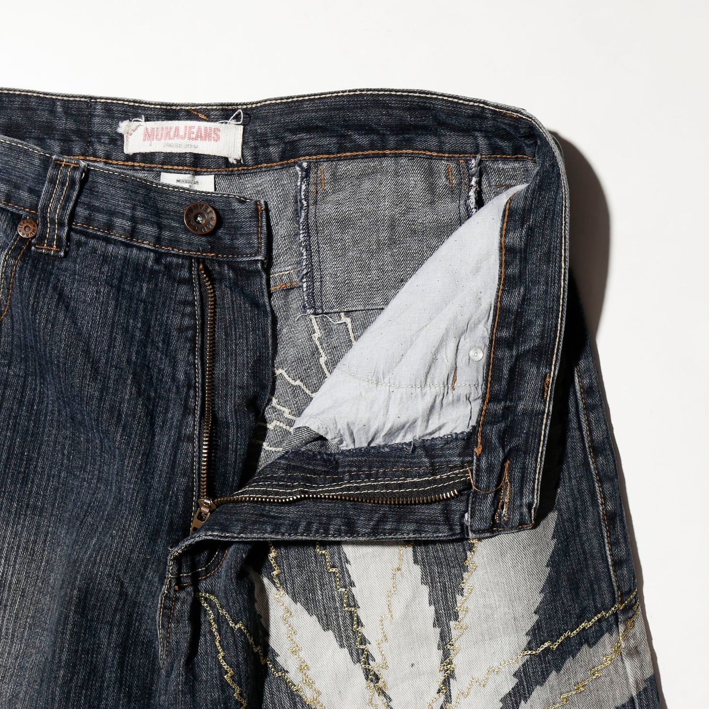 vintage muka jean cannabis denim bermuda shorts