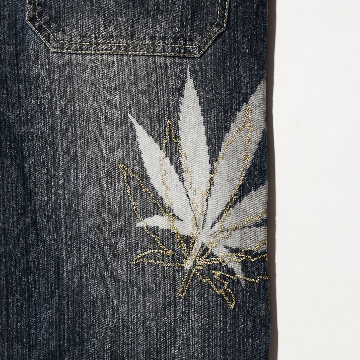 vintage muka jean cannabis denim bermuda shorts