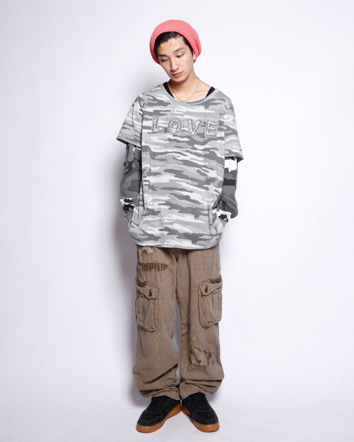 *one-off repaired cargo trousers