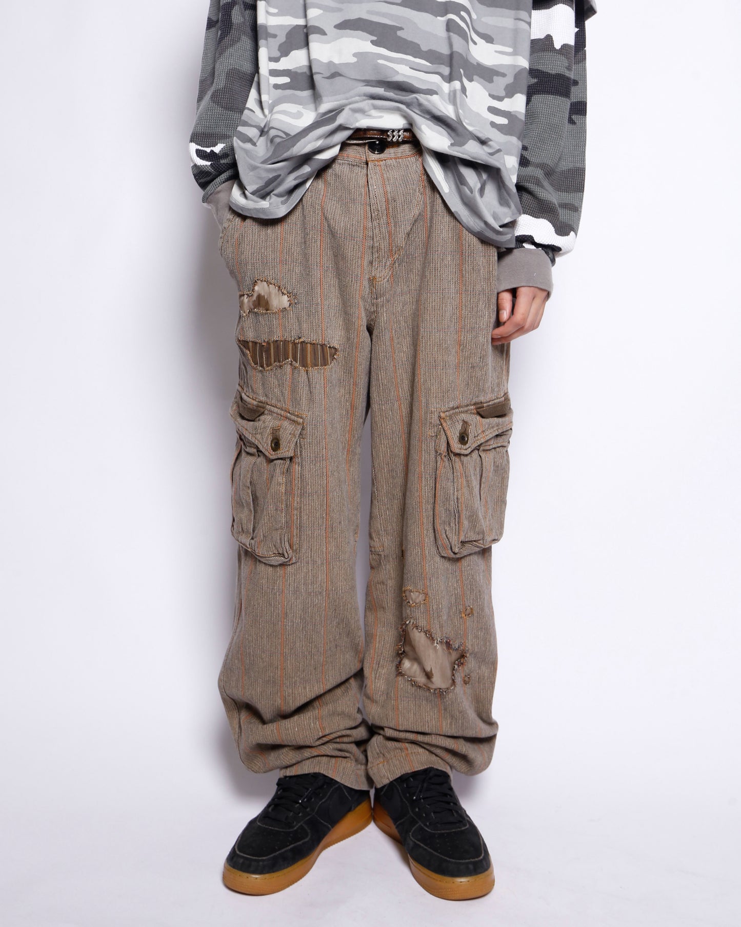 *one-off repaired cargo trousers
