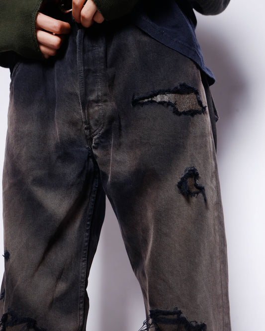 *one-off 90's levi's 501 acid repaired jeans
