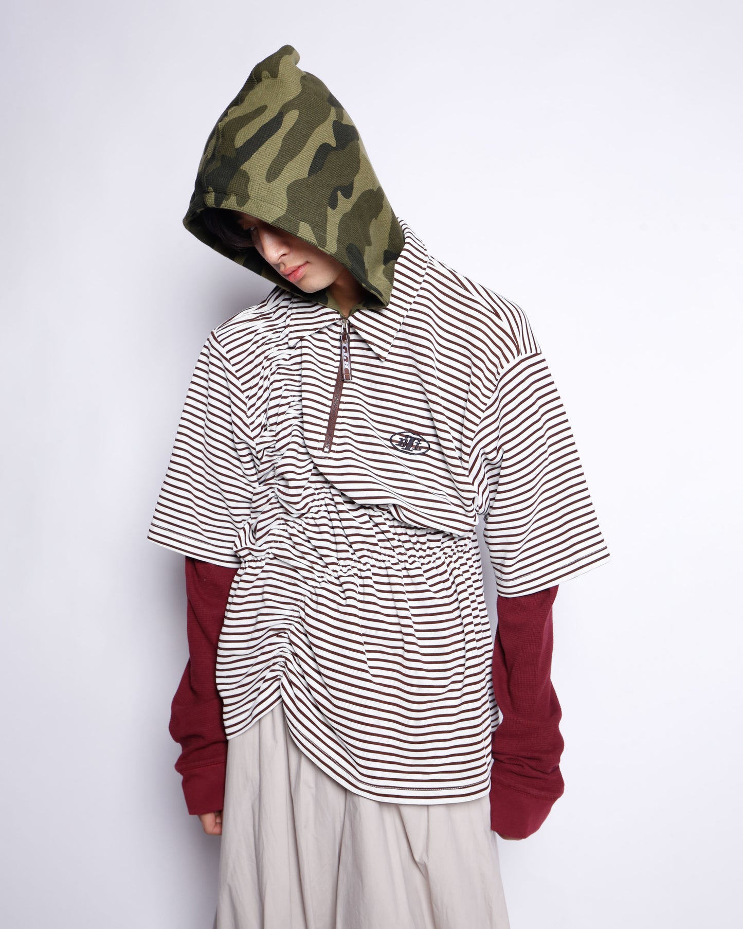 *one-off hybrid gathering hoodie