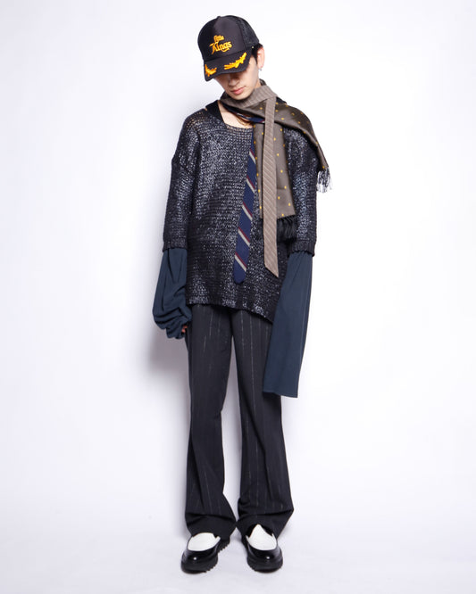 *one-off hybrid luster pullover