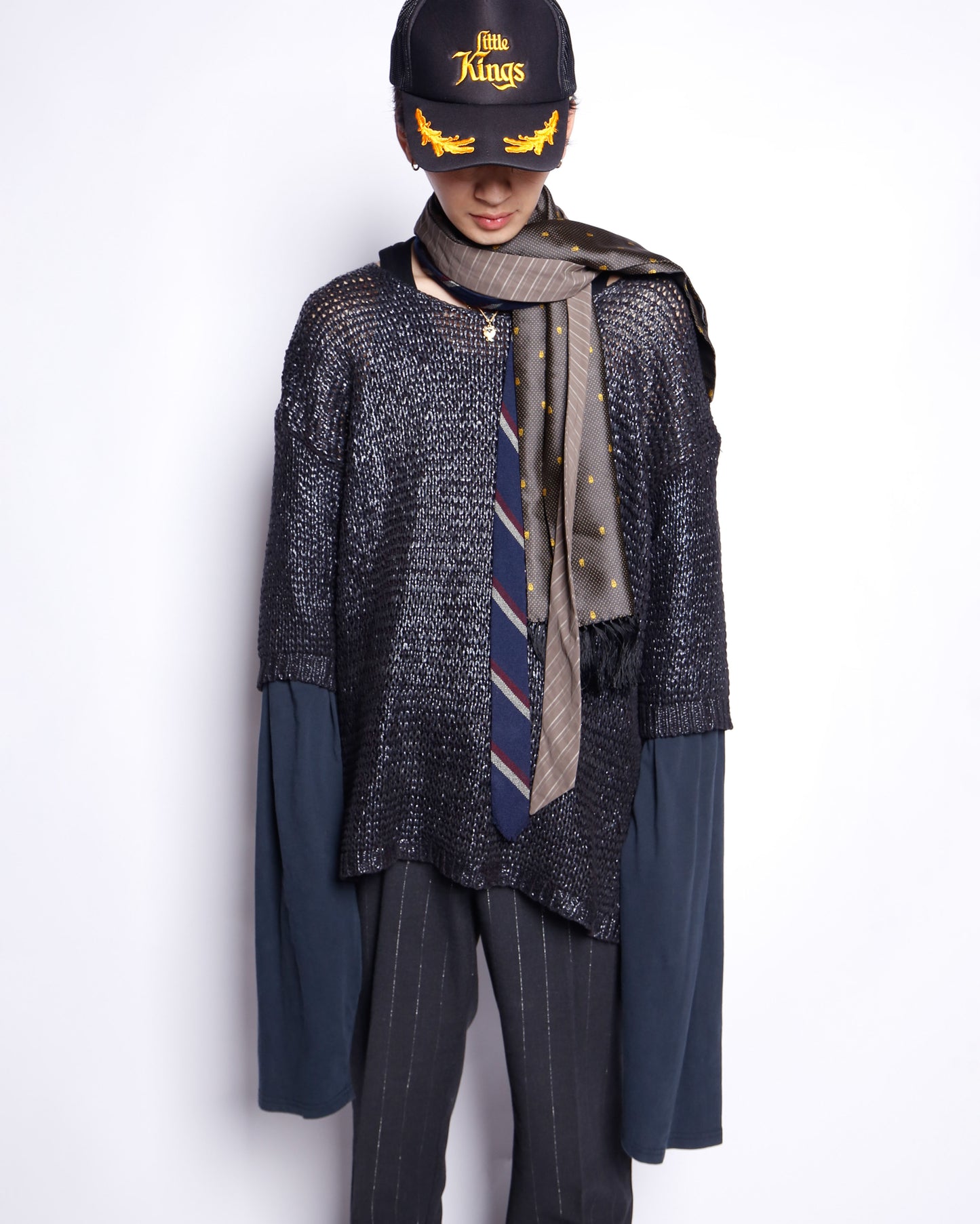 *one-off hybrid luster pullover