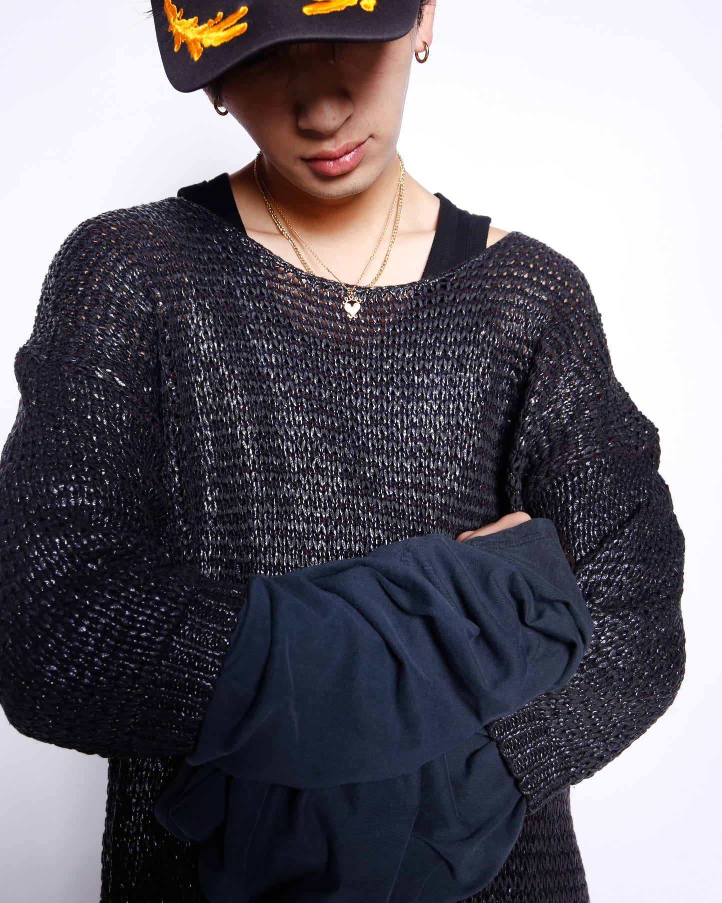 *one-off hybrid luster pullover