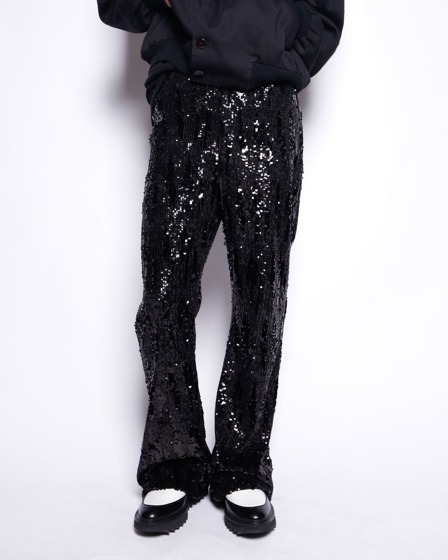 vintage spangle flare trousers