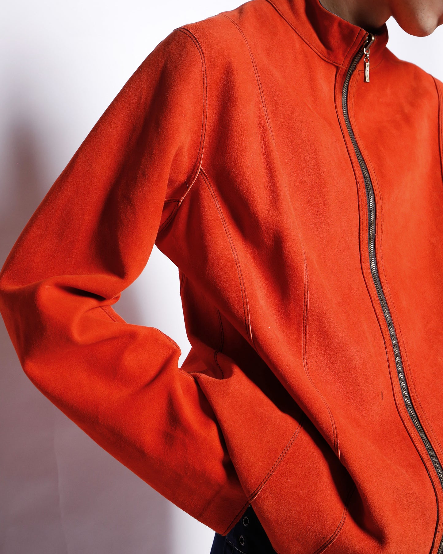 vintage chico's persimmon leather jacket , *reversible