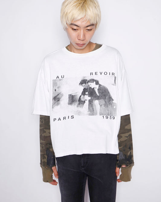 vintage 90's "au revoir" photo t-shirt