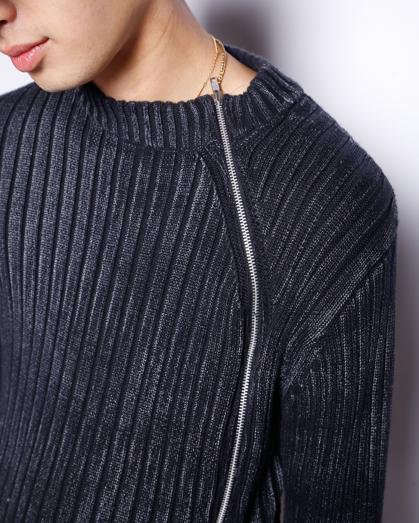 vintage slanting acid rib sweater