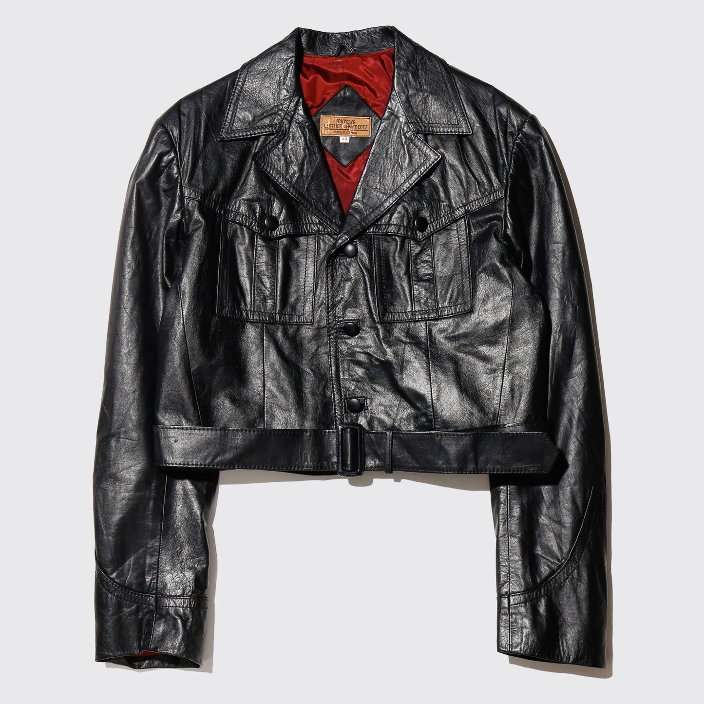 vintage euro cropped aviator leather jacket *resized