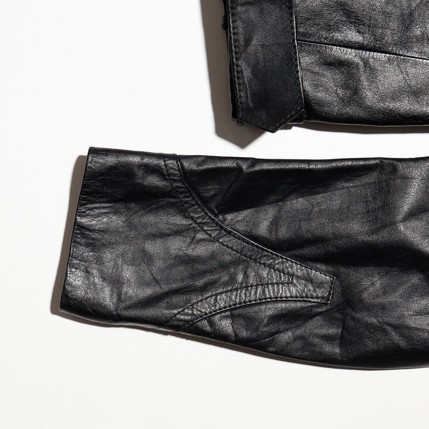 vintage euro cropped aviator leather jacket *resized