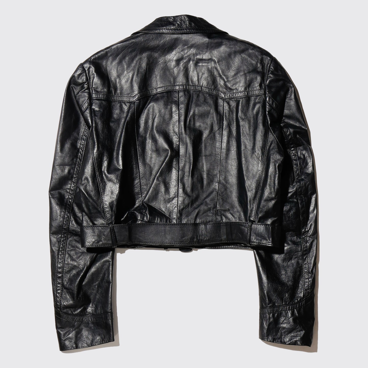 vintage euro cropped aviator leather jacket *resized