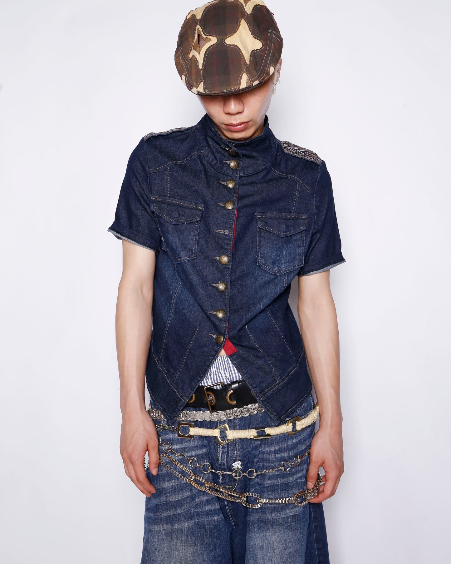 vintage denim officer h/s jacket
