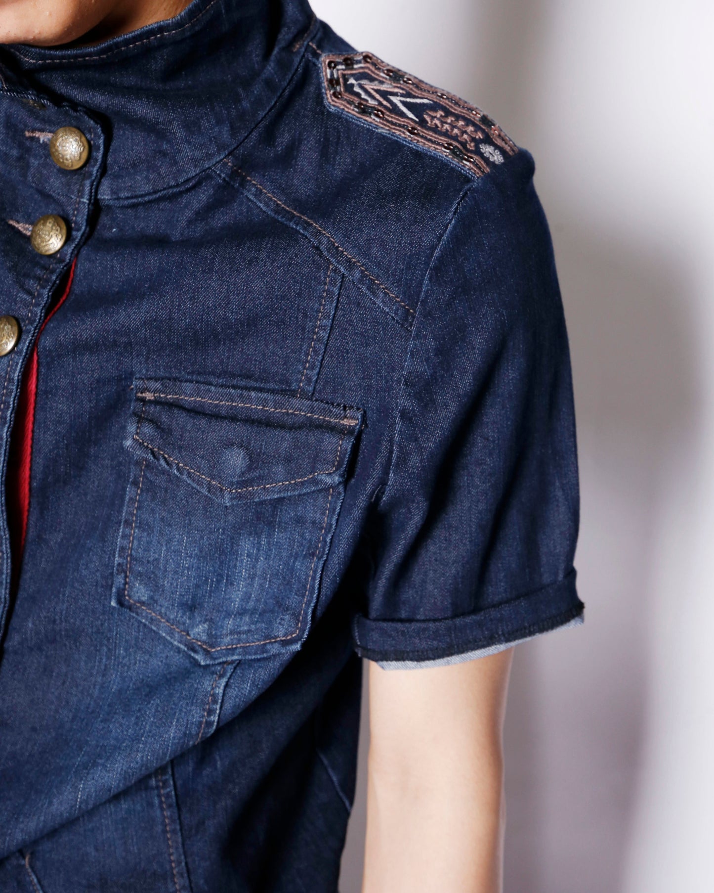 vintage denim officer h/s jacket