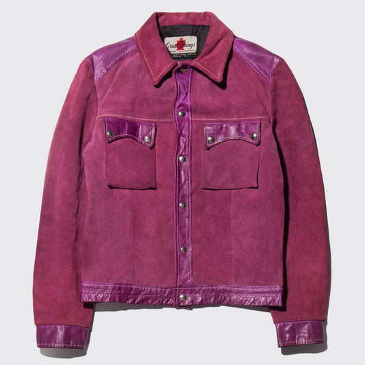 vintage 70's suede leather trucker jacket