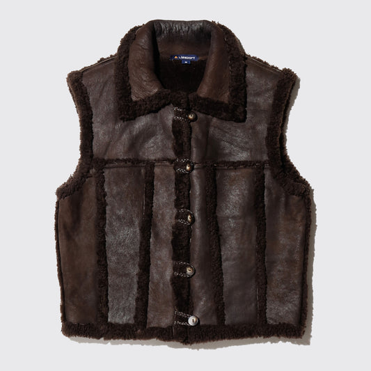 vintage shearling mouton vest