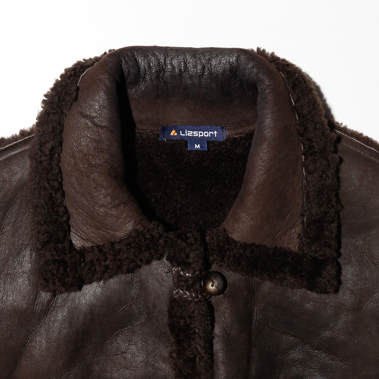 vintage shearling mouton vest