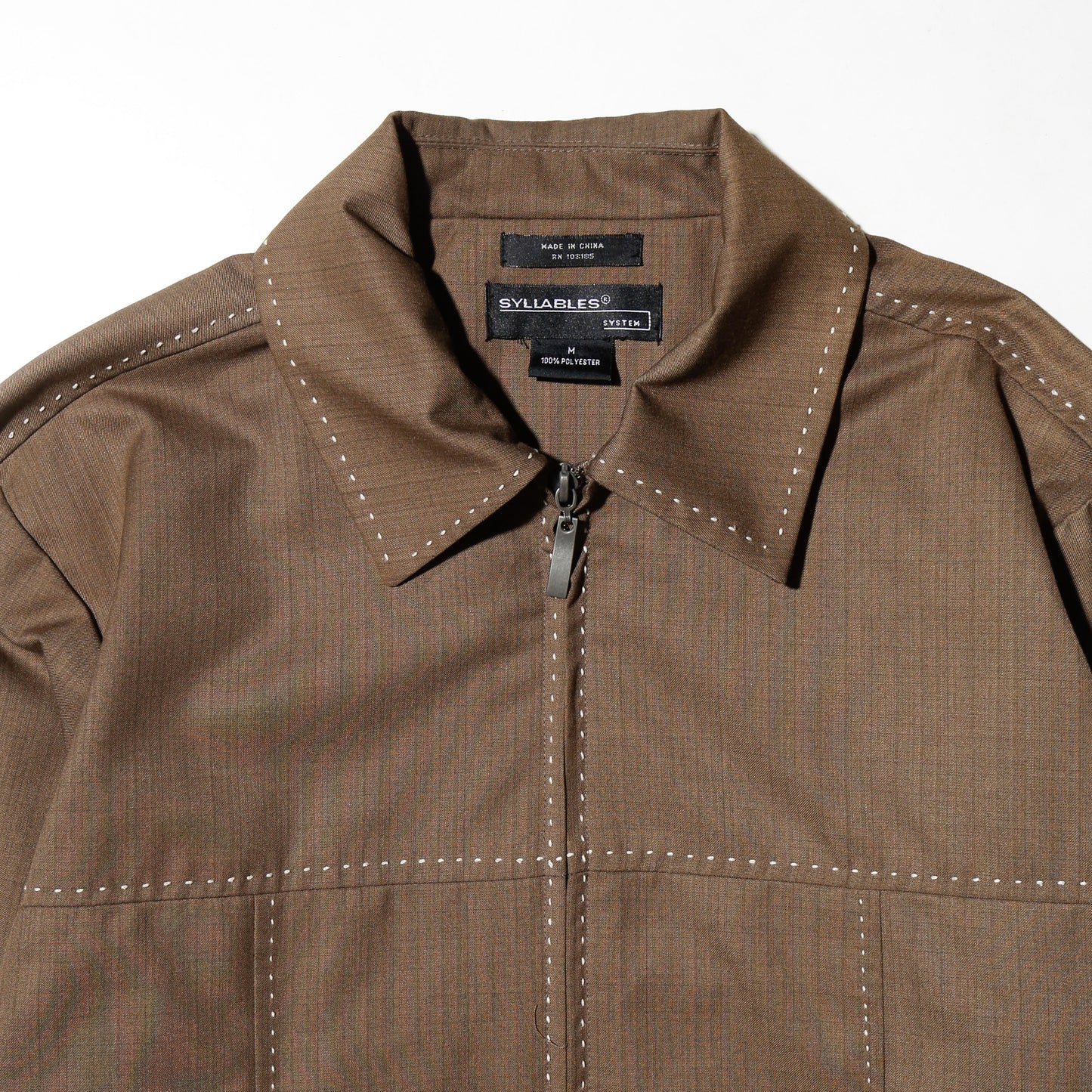 vintage stitched zip set up