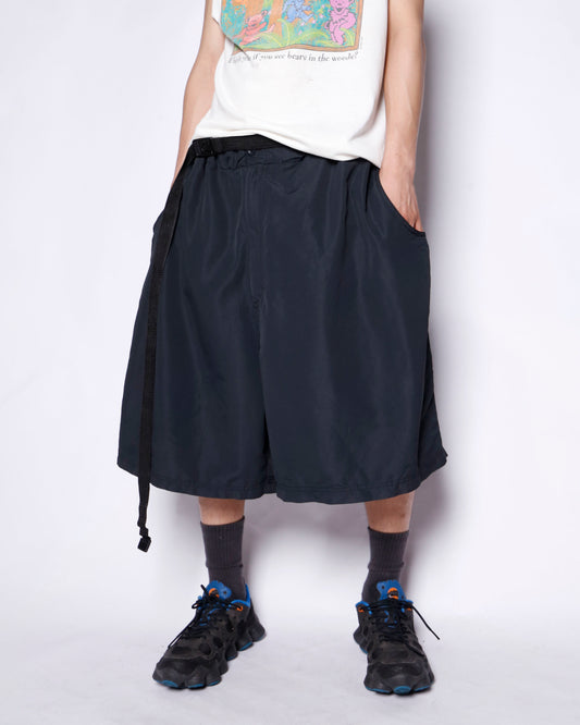 vintage belted nylon bermuda shorts