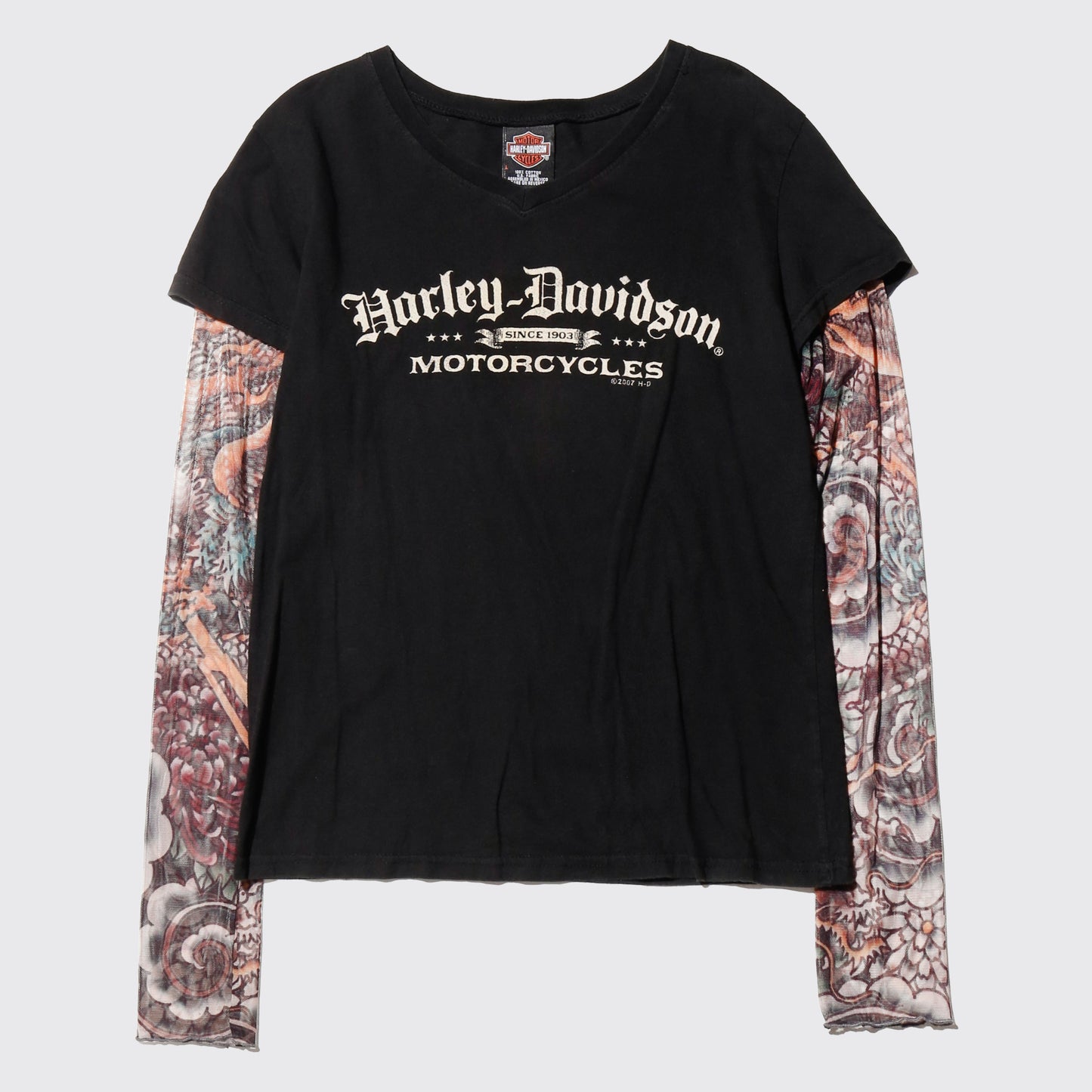 vintage 00's harley-davidson tatoo  sleeve l/s