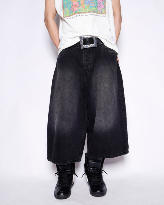 vintage faded gusset denim bermuda  jeans