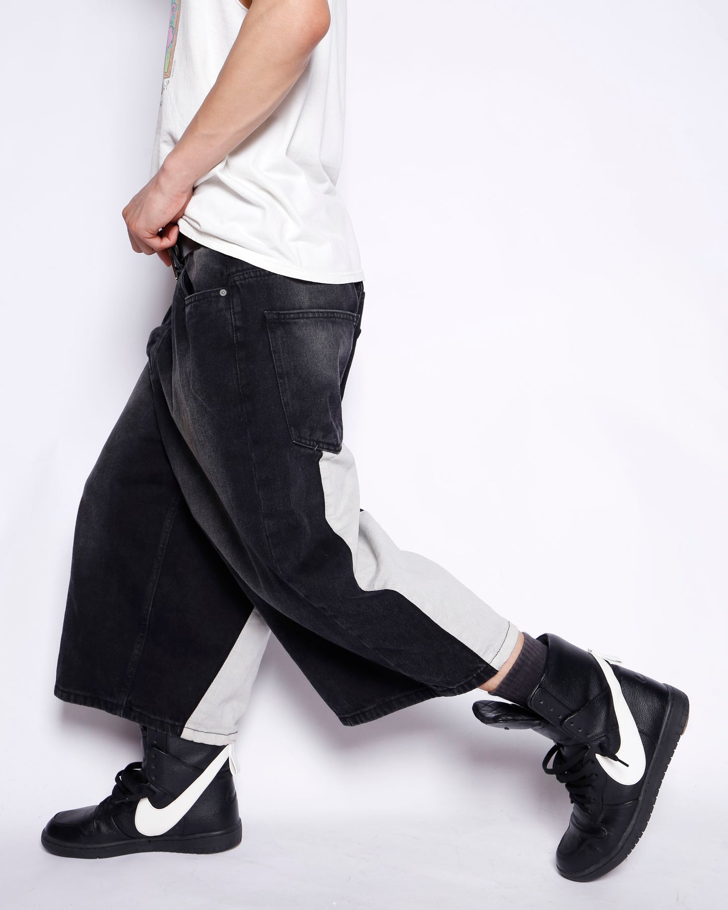 vintage faded gusset denim bermuda  jeans