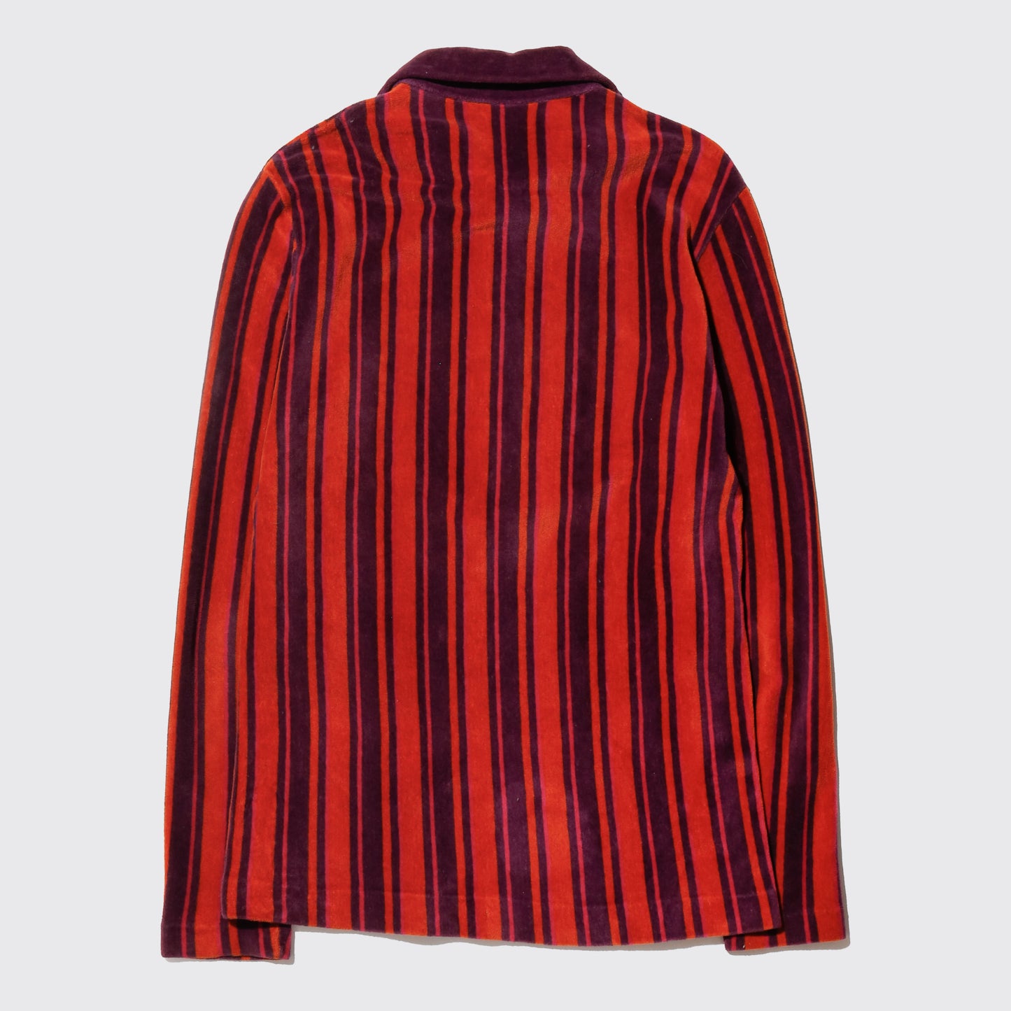 vintage 70's stripe pile half zip shirt