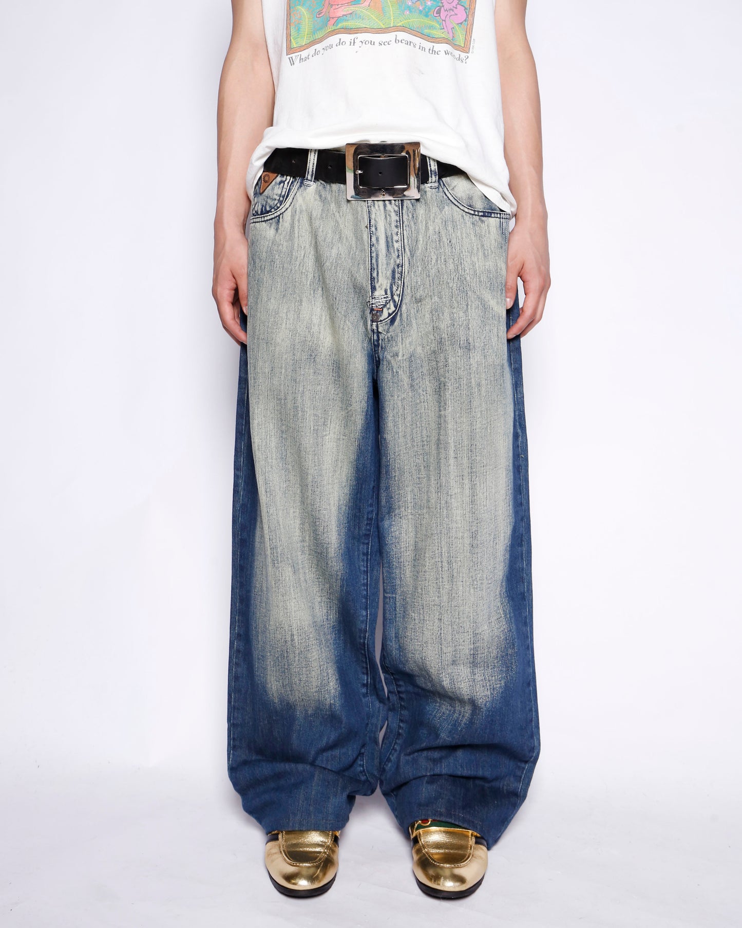 vintage akademics jeanius faded baggy jeans