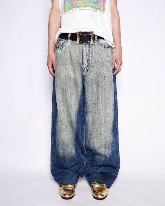 vintage akademics jeanius faded baggy jeans