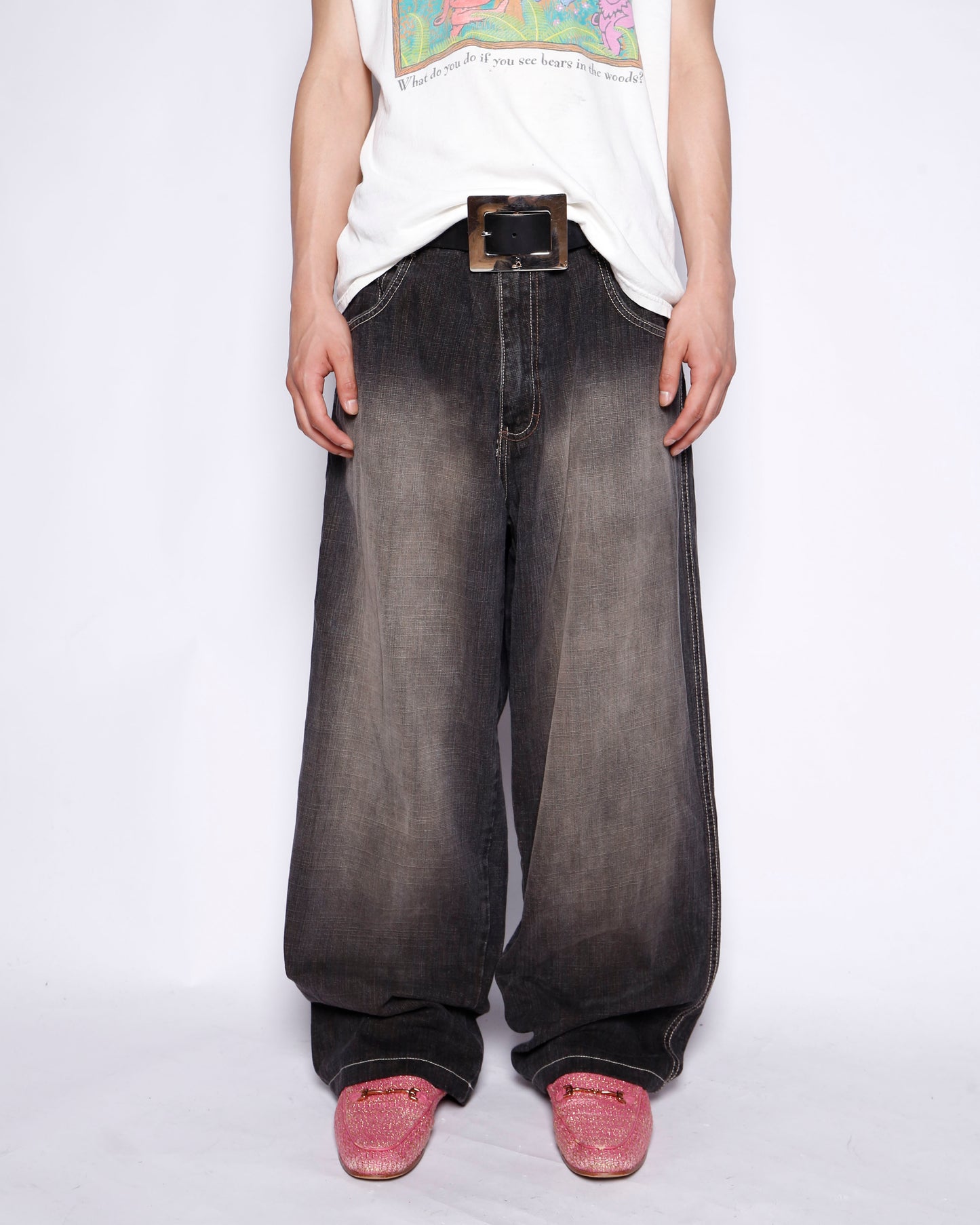 vintage south pole faded baggy jeans