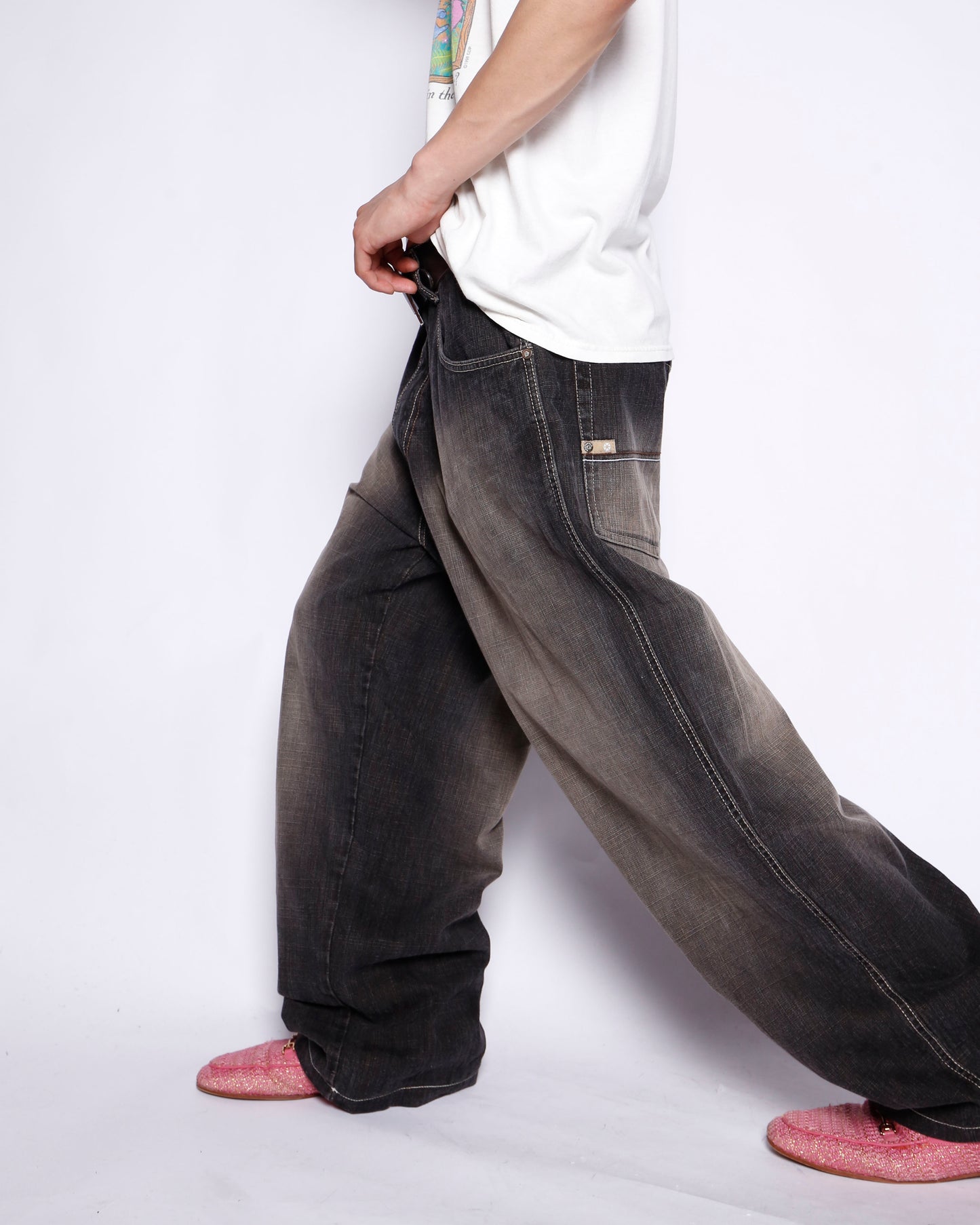 vintage south pole faded baggy jeans