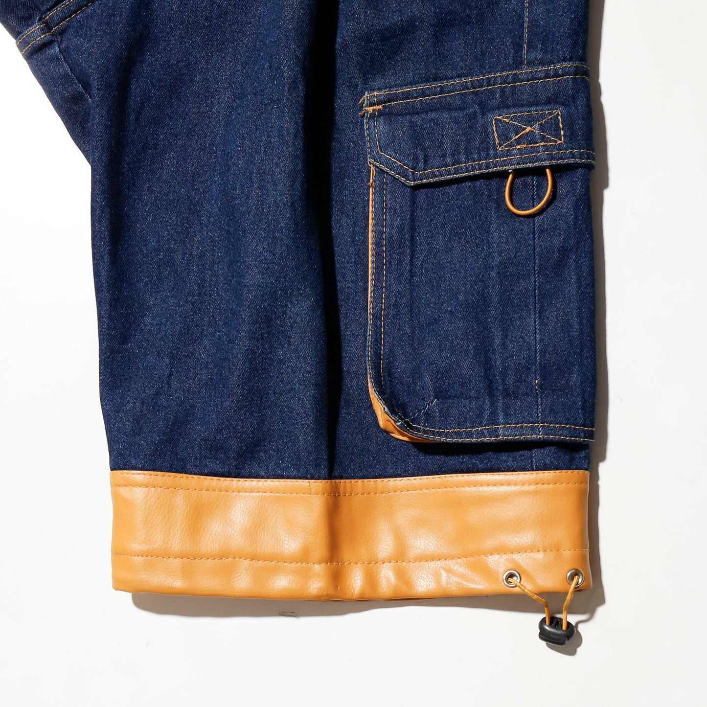 vintage kenneth david leather combi cargo bermuda shorts