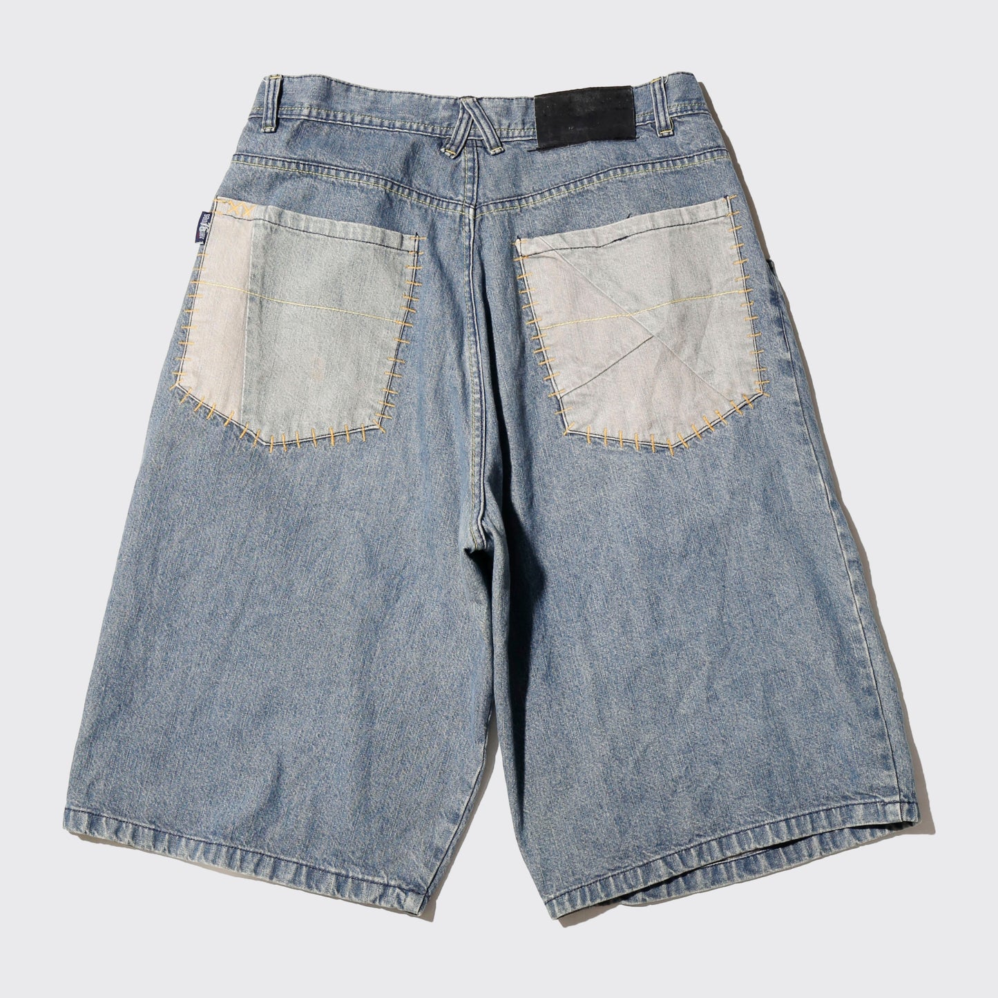vintage knee patchwork bermuda denim shorts *resized