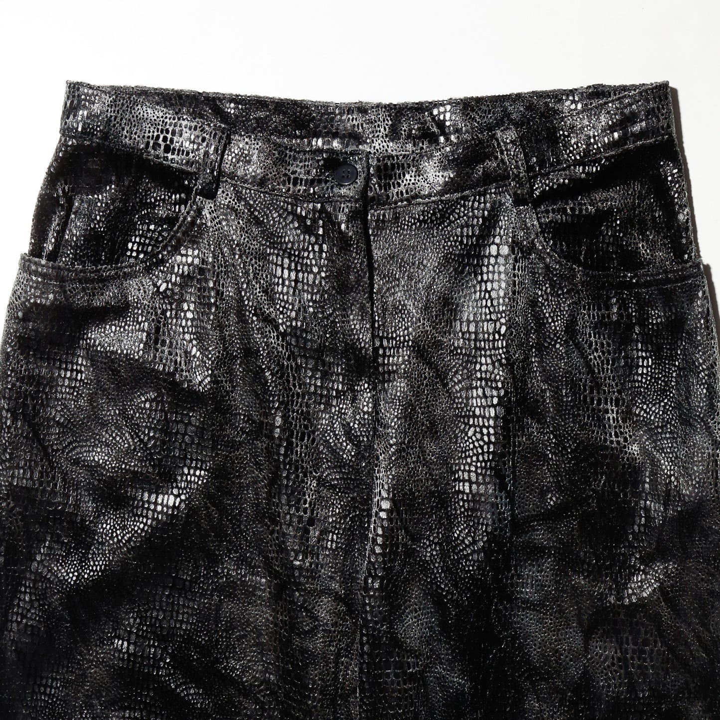 vintage faux croc 5p trousers
