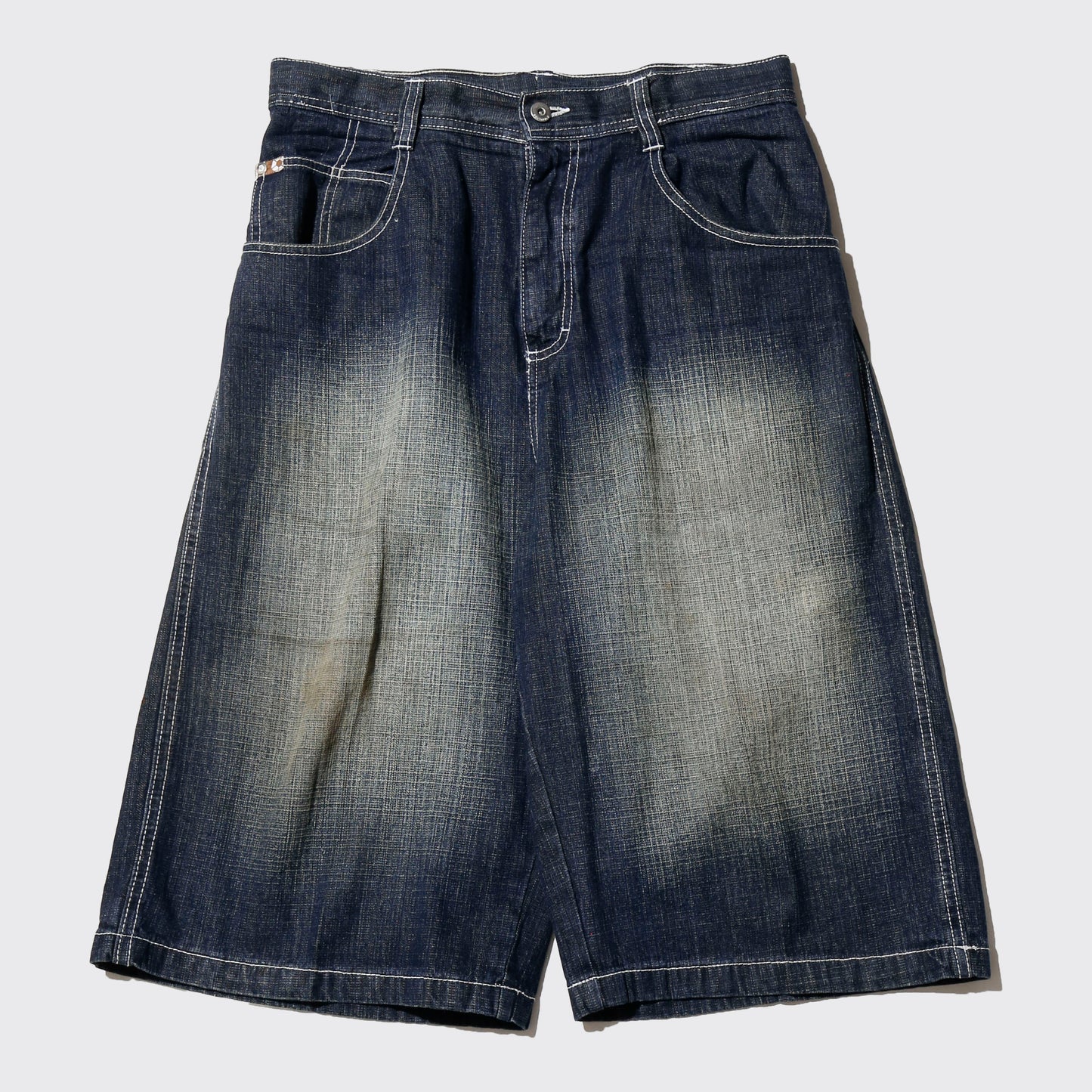 vintage faded denim bermuda shorts