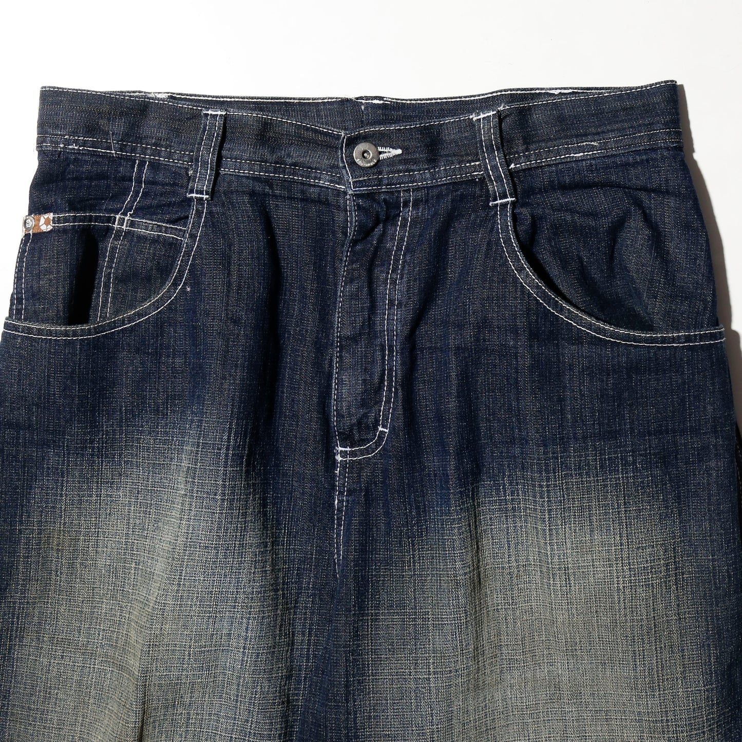 vintage faded denim bermuda shorts