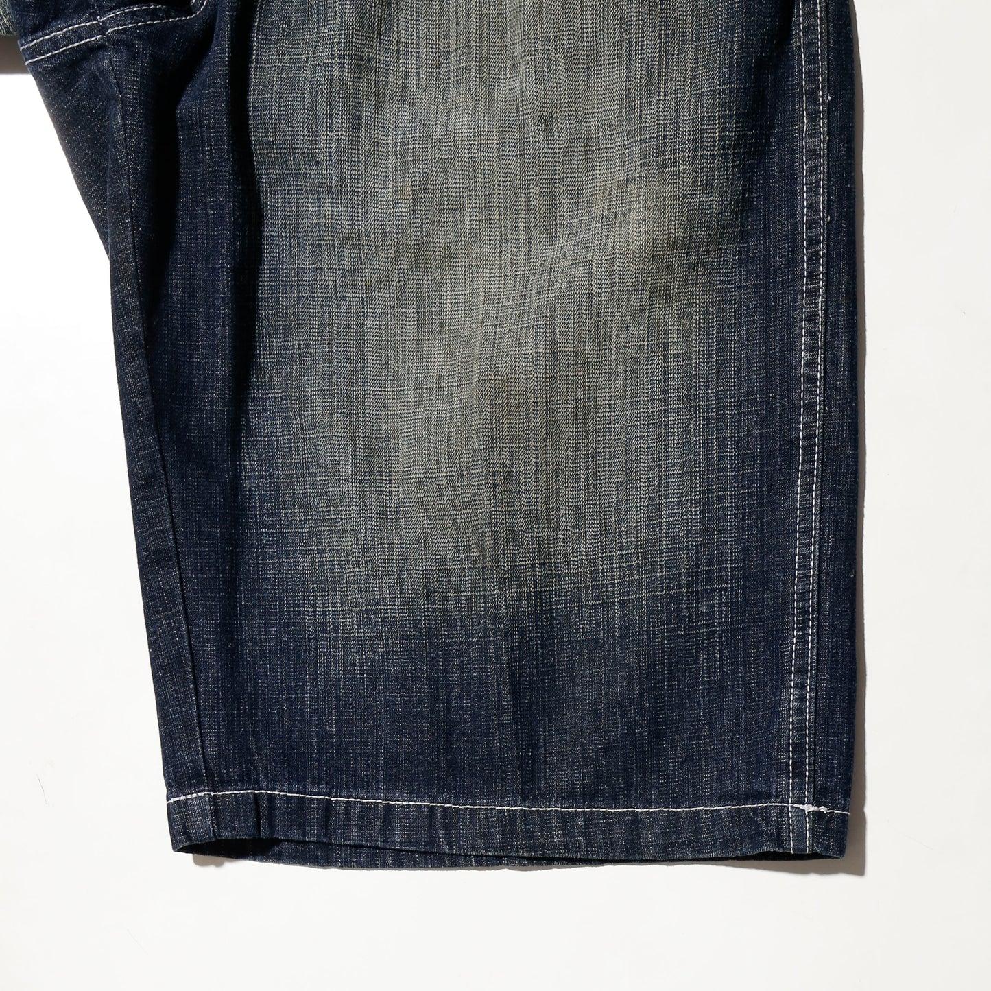 vintage faded denim bermuda shorts