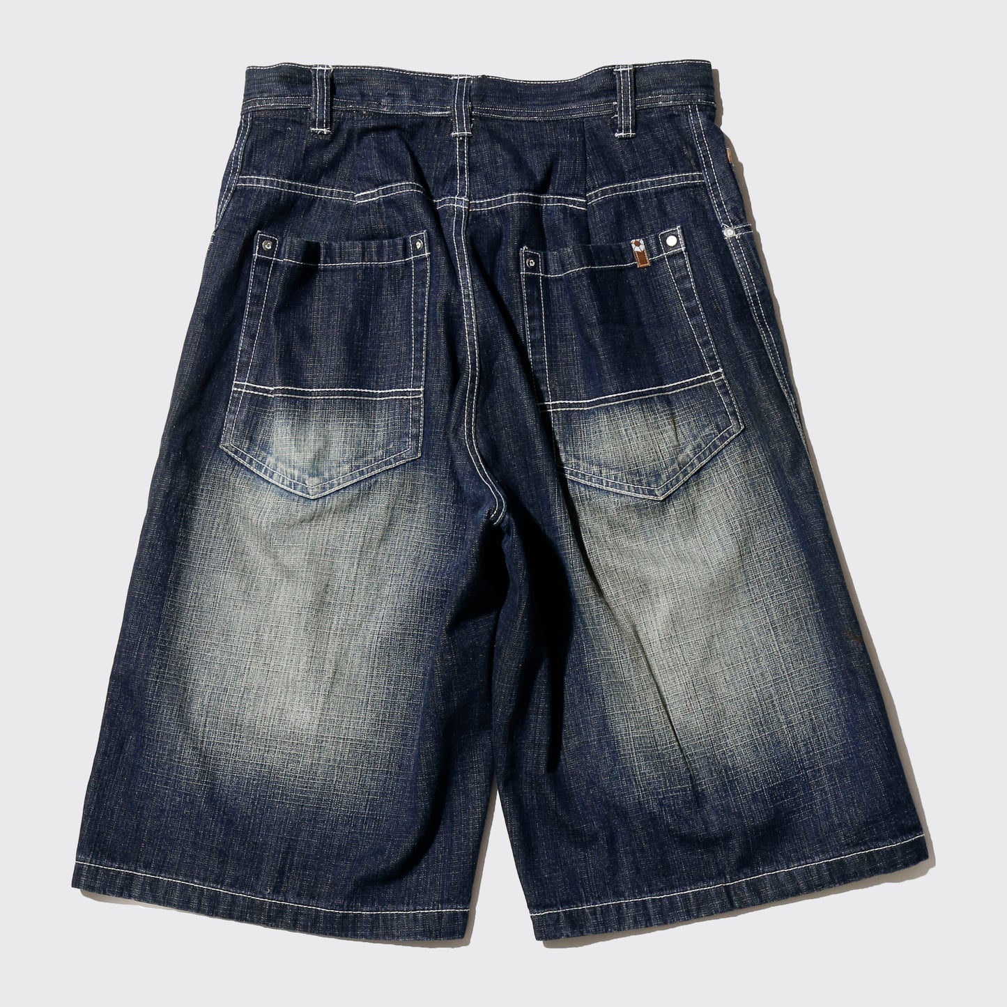 vintage faded denim bermuda shorts