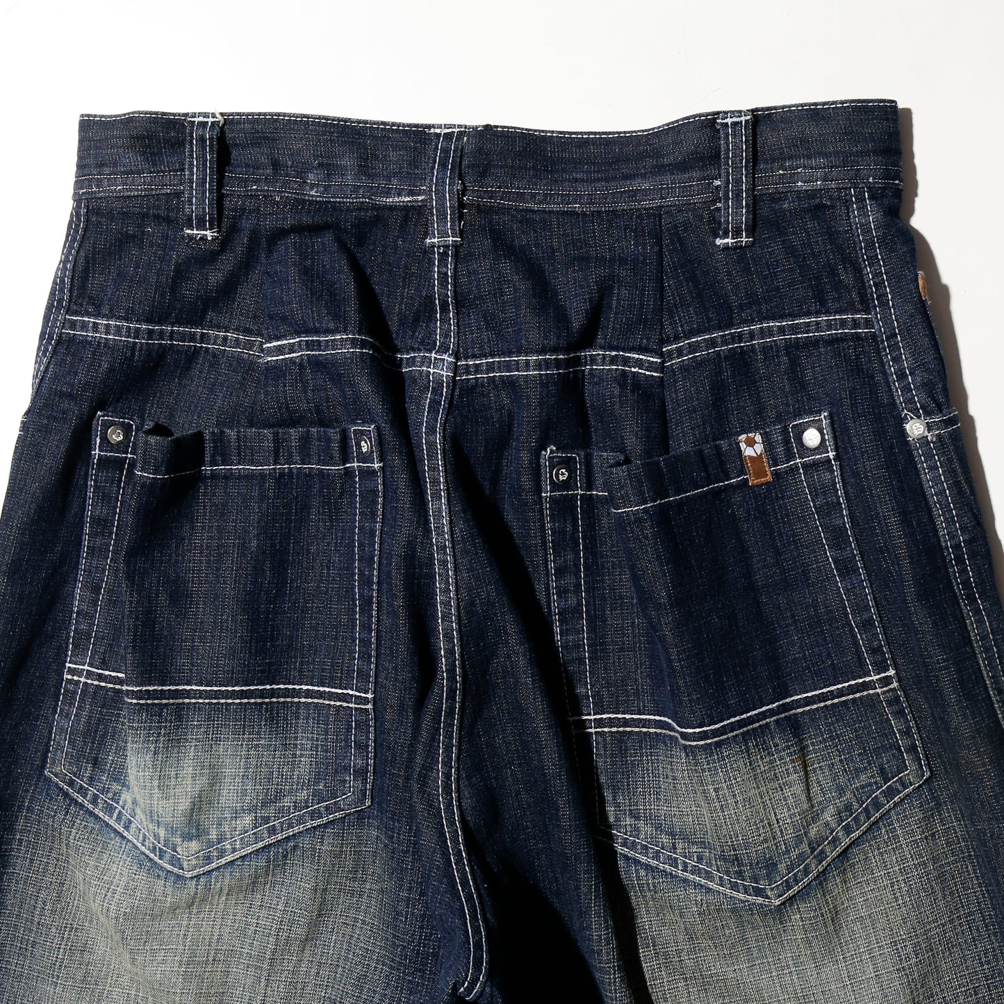 vintage faded denim bermuda shorts